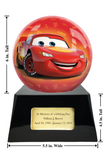 Pixar's Cars/ Lightning McQueen & Tow Mater Memorial Fan Urn Base with Add-On Decorative Sphere - Infant/Child-Sized Urn (Small)