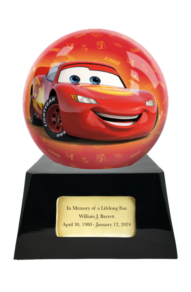 Pixar's Lightning McQueen & Tow Mater Memorial Fan Urn Base with Add-On Decorative Sphere - Adult-Sized Urn