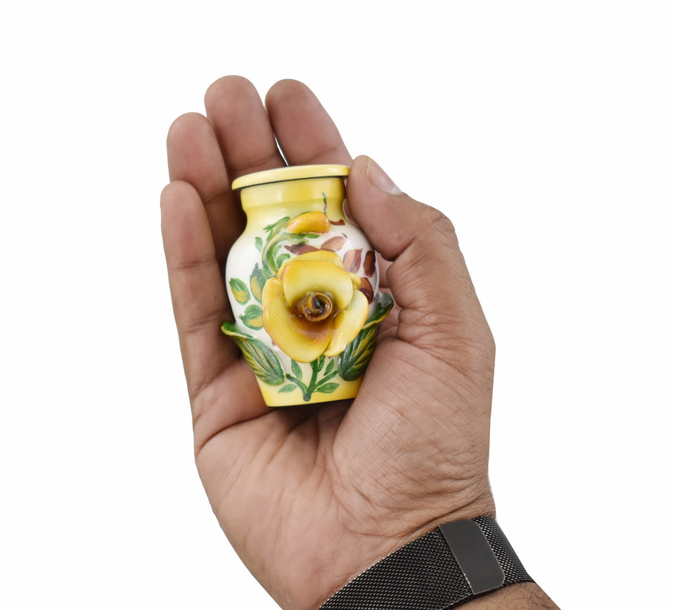 3D Yellow Rose Bouquet Cremation Urn