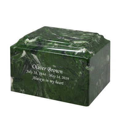 Green Ascota Cultured Marble Urn