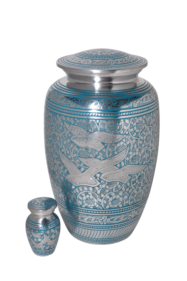 Flight of Love Adult Cremation Urn and Keepsake Set