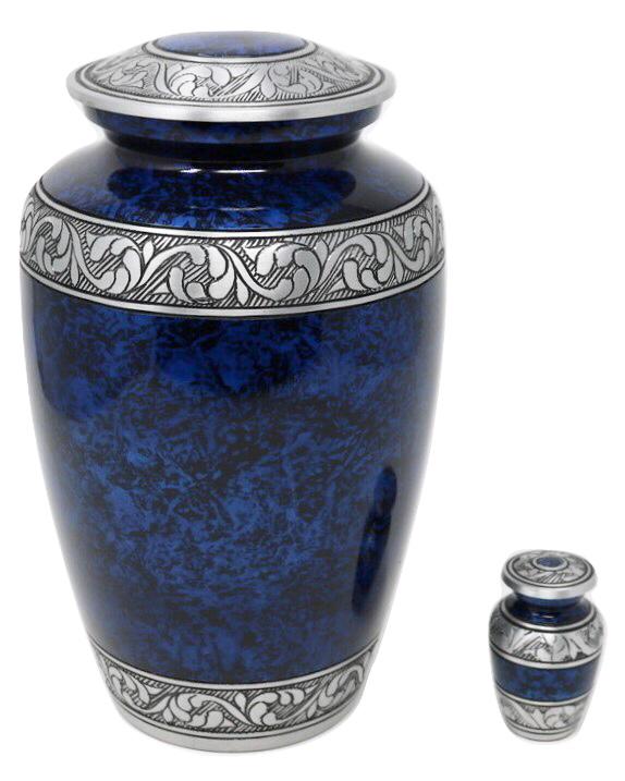 Forest Blue Cremation Urn and Keepsake set