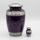 Forest Purple Metal Cremation Urn & Keepsake Set