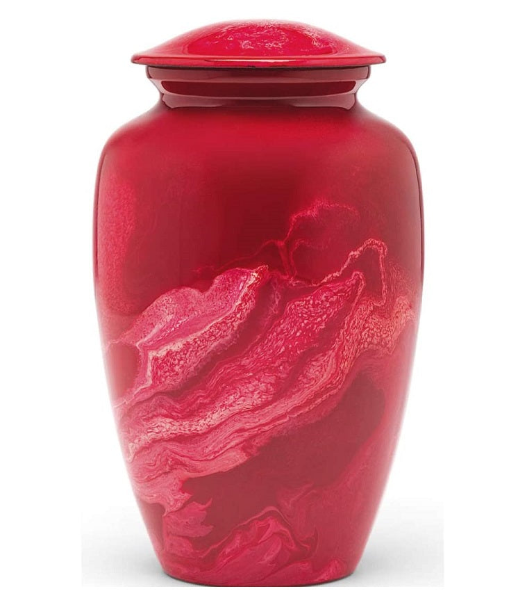 Ruby Marbled Alloy Cremation Urn