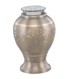 Radiant Silver and Gold Cremation Urn