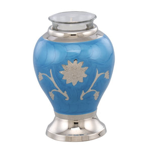 Sunflower Blue Brass Cremation Urn