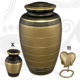 Classic Gold and Black Cremation Urn