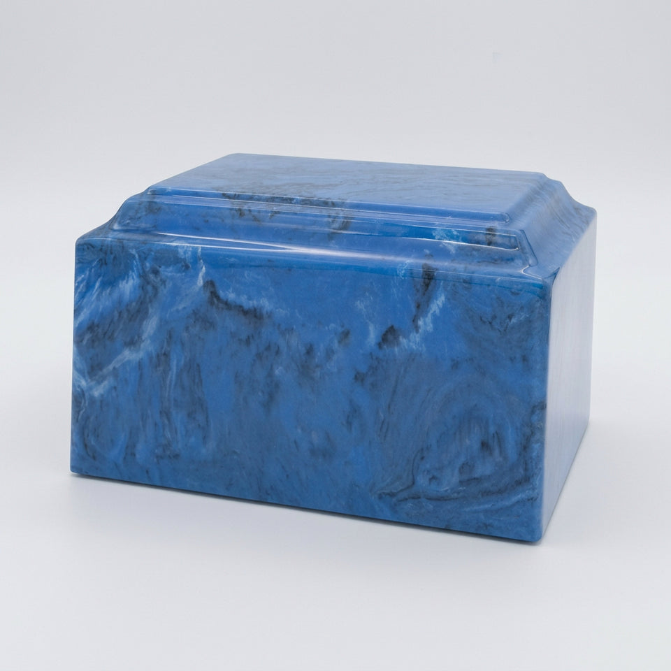 Egyptian Blue Cultured Marble Cremation Urn