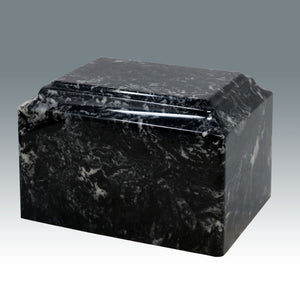 Black and White Cultured Marble Premium Cremation Urn