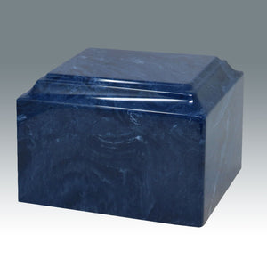 Prussian Blue Cultured Marble Cremation Urn