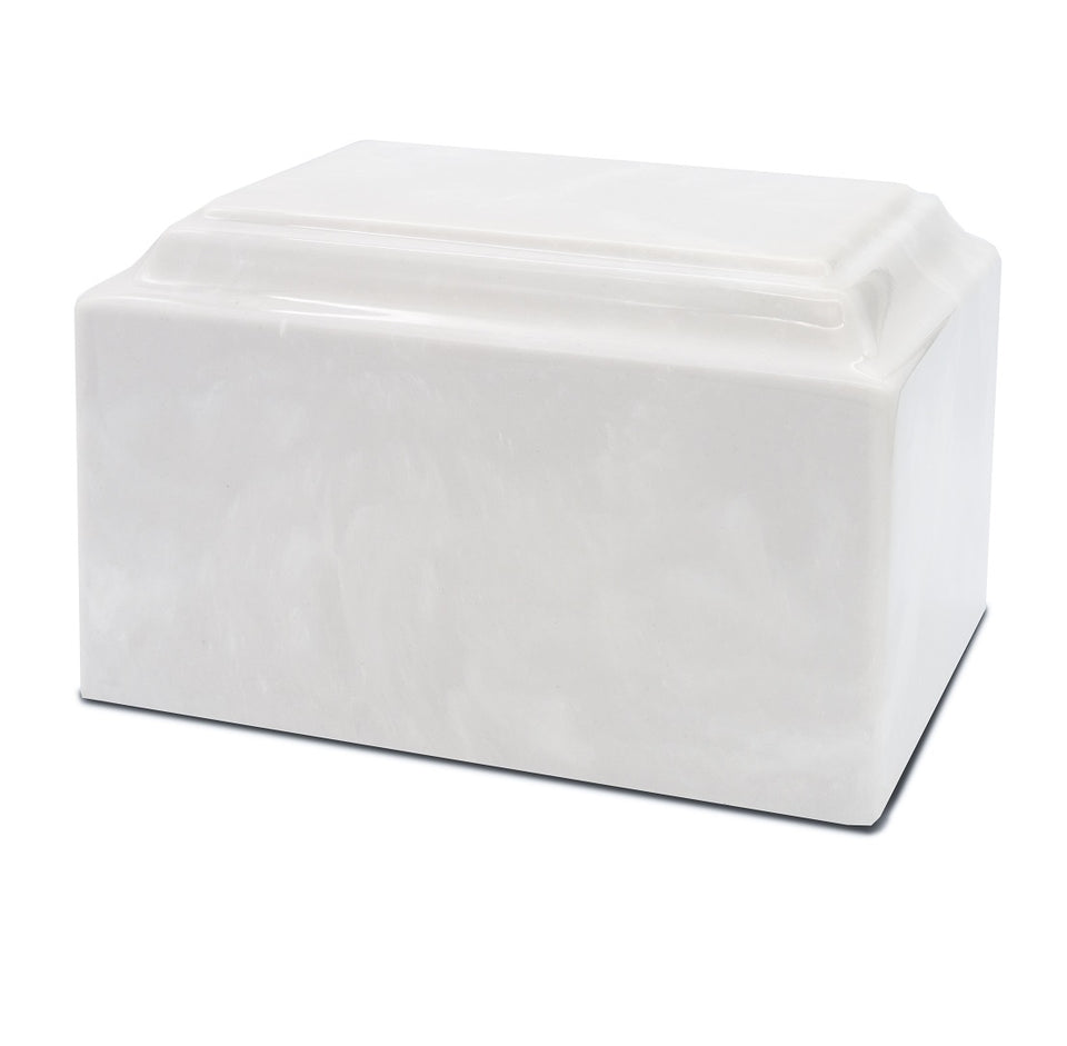 White Pearl Cultured Marble Urn