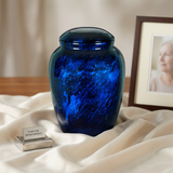 Fiberglass Brilliant Blue Adult Cremation Urn