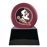 LIMITED REMAINING STOCK- Football Cremation Urn with Optional Florida State Seminoles Ball Decor and Custom Metal Plaque