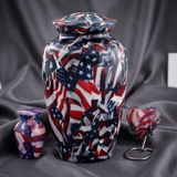 American Flag Wrapped Military Cremation Urn
