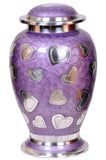 Elegant Lavender & Silver Brass Cremation Urn