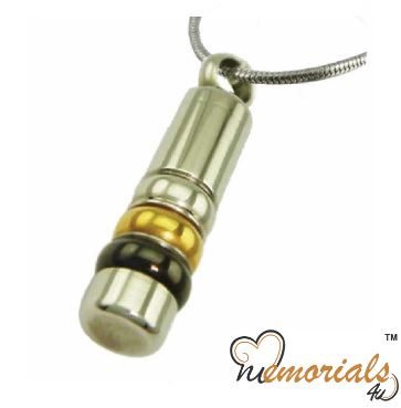 Multi-Colored Cylinder Cremation Stainless Steel Pendant