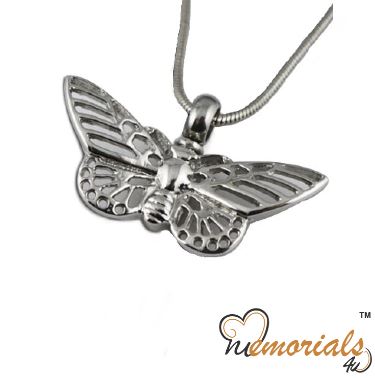 Butterfly Stainless Steel Cremation Keepsake Pendant