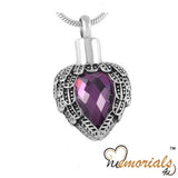 Red Heart Silver Keepsake Cremation Pendant Jewelry for Ashes