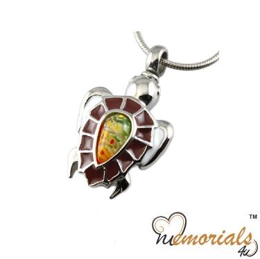 Mock Turtle Cremation Jewelry Pendant