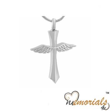 Cross with Angel Wings Pendant