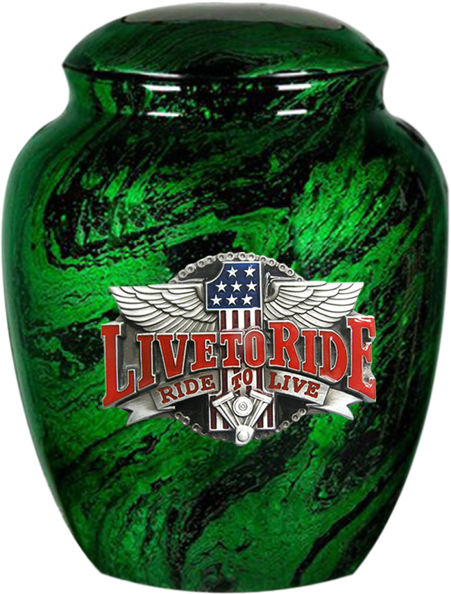 Live to Ride - Fiberglass Cremation Urn