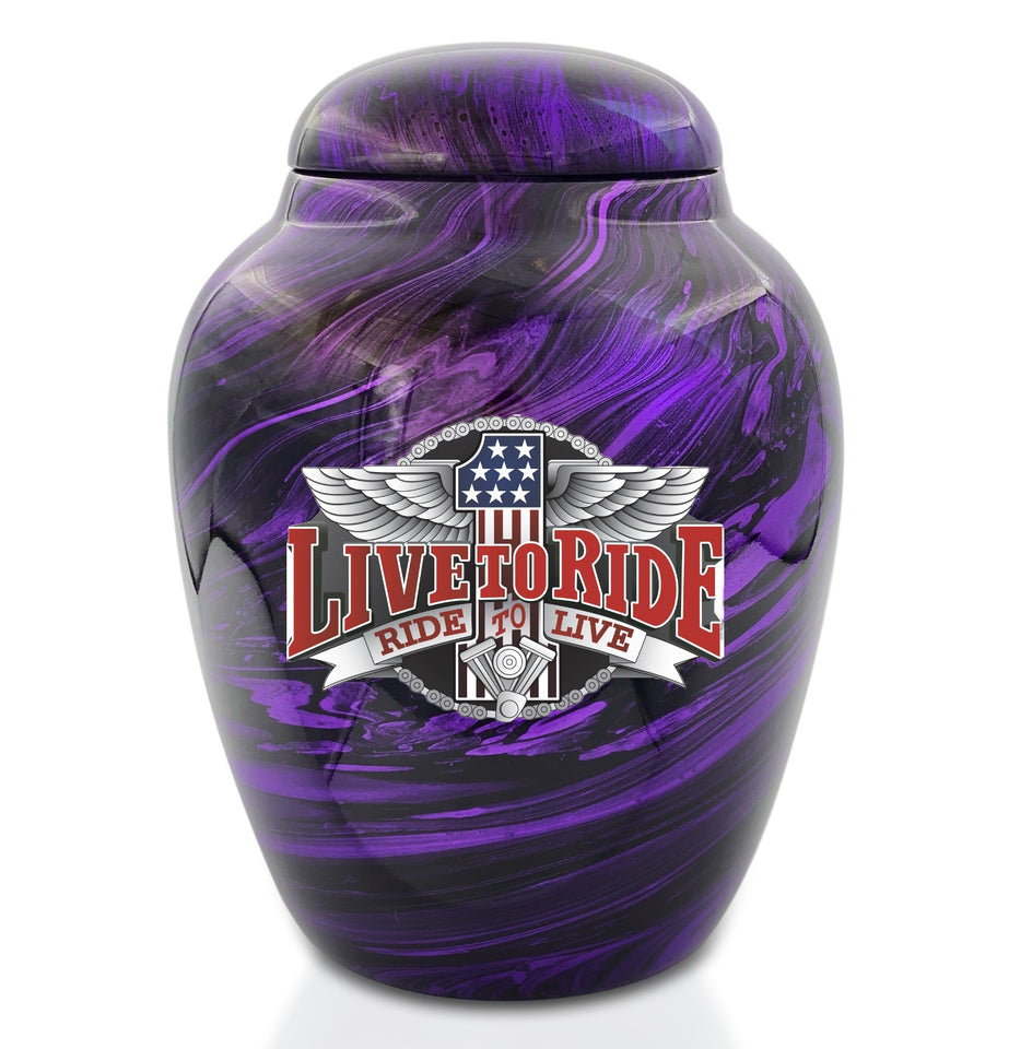 Live to Ride - Fiberglass Cremation Urn
