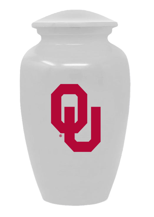 Oklahoma Sooners White Cremation Urn