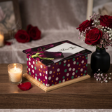 Handcrafted Wrapped 'Miss You' Note Wooden-Trim Cremation Urn