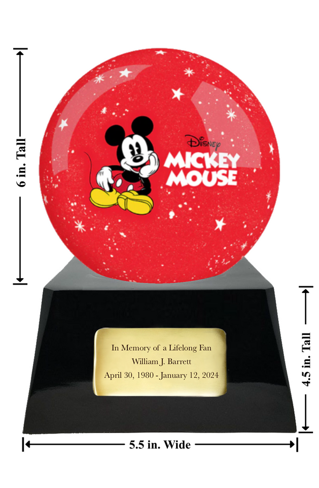 Disney's Mickey Mouse Memorial Fan Urn Base with Add-On Decorative Sphere - Infant/Child-Sized Urn (Small)