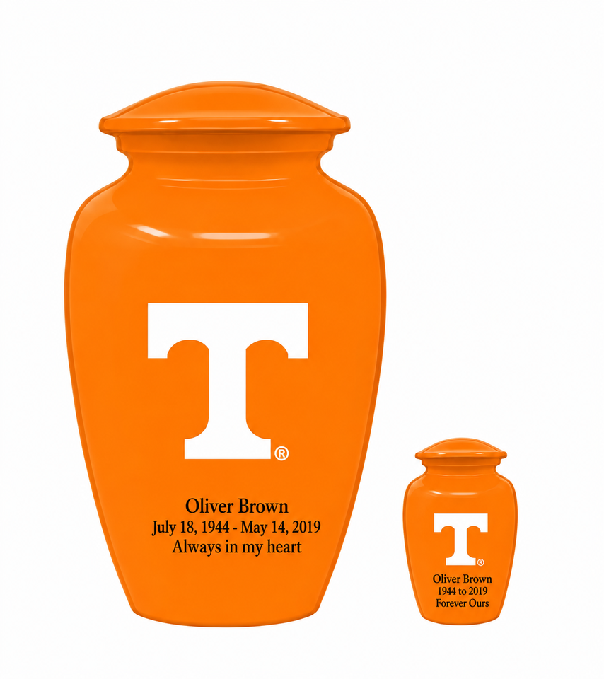 University of Tennessee Volunteers College Cremation Urn - Light Orange