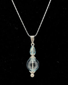 Clearly Beloved Sterling Silver & Blown Glass Cremation Pendant