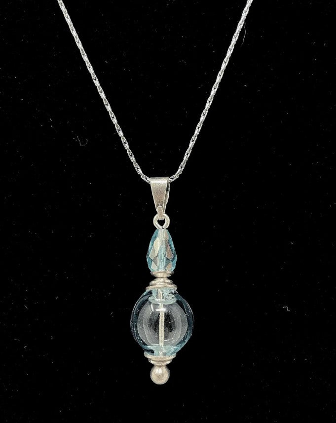 Clearly Beloved Sterling Silver & Blown Glass Cremation Pendant