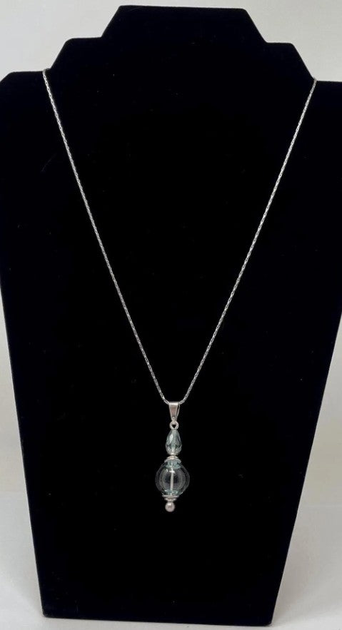 Clearly Beloved Sterling Silver & Blown Glass Cremation Pendant