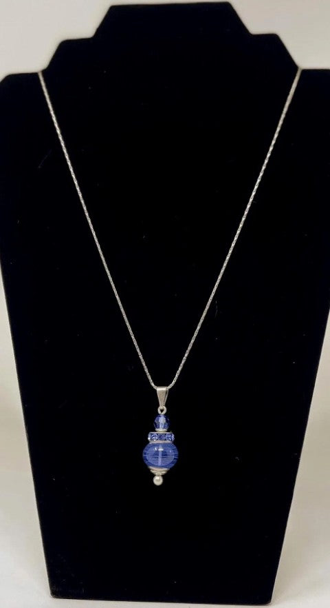Essence Sterling Silver & Blown Glass Cremation Pendant