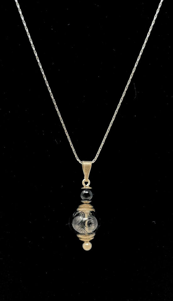 Everlasting Sterling Silver & Blown Glass Cremation Pendant
