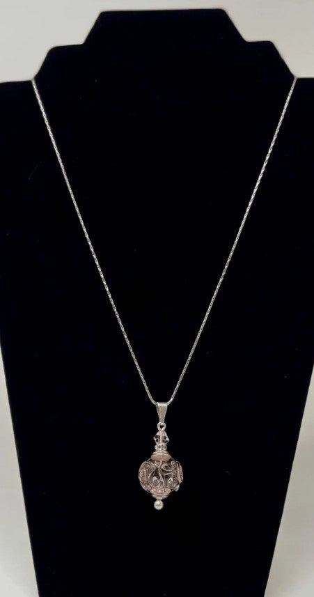 Faith Sterling Silver & Blown Glass Cremation Pendant