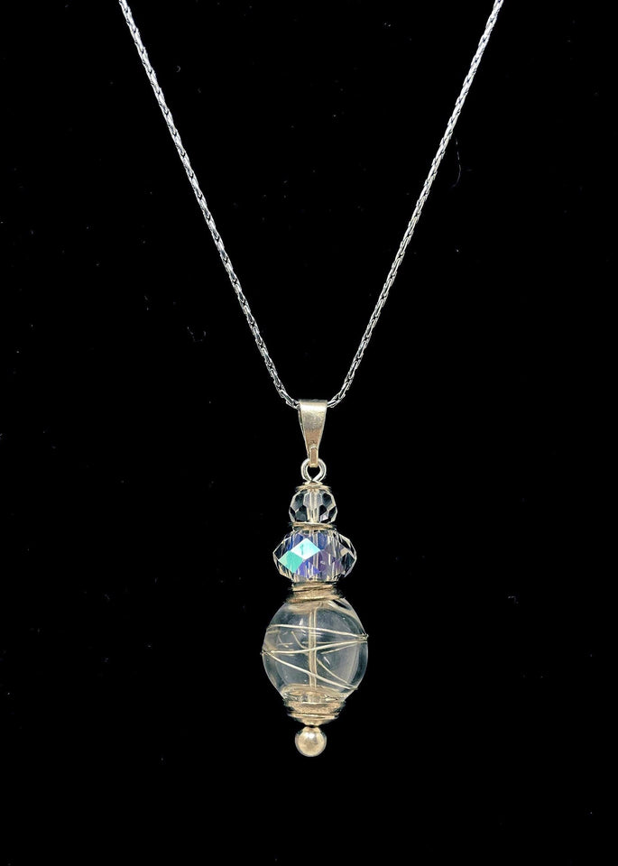 Forever Sterling Silver & Blown Glass Cremation Pendant