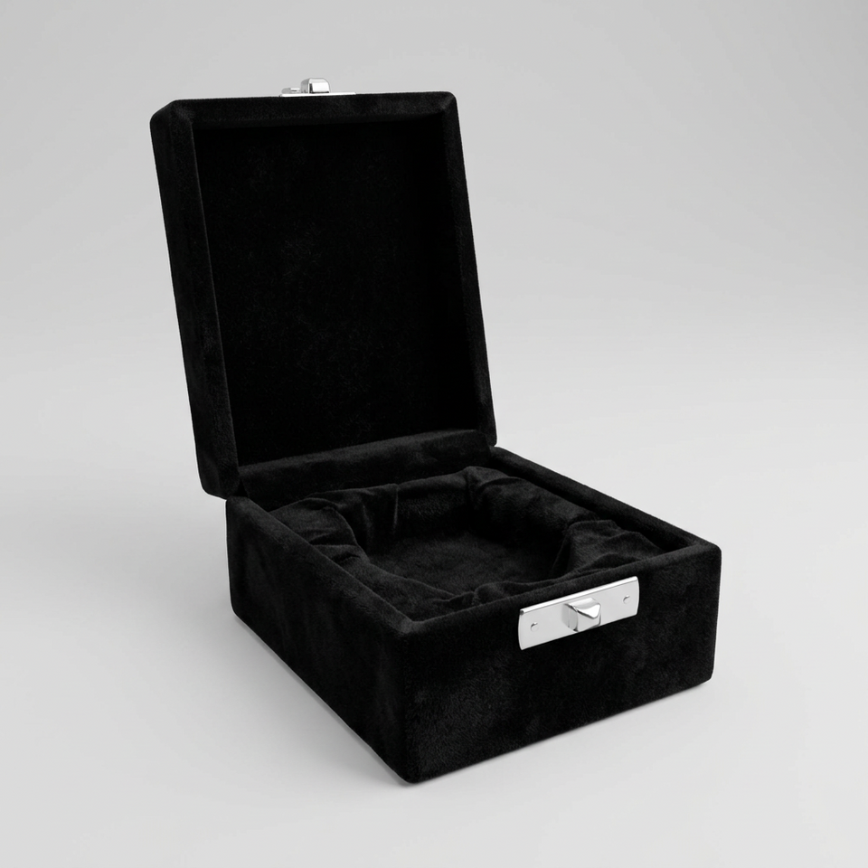Black Velvet Keepsake Urn Display Box: Satin Lined - KEEPSAKE NOT INCLUDED