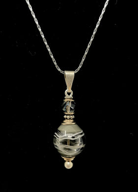 Mystic Sterling Silver & Blown Glass Cremation Pendant