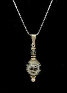 Mystic Sterling Silver & Blown Glass Cremation Pendant