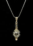 Mystic Sterling Silver & Blown Glass Cremation Pendant