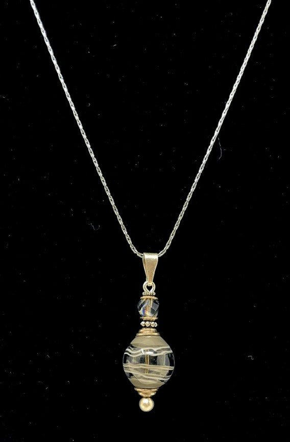 Mystic Sterling Silver & Blown Glass Cremation Pendant