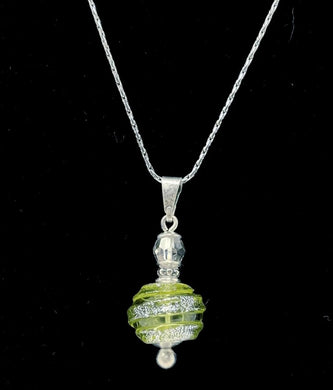 Verdure Sterling Silver & Blown Glass Cremation Pendant