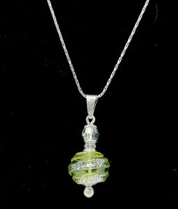 Verdure Sterling Silver & Blown Glass Cremation Pendant