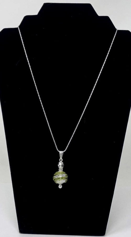 Verdure Sterling Silver & Blown Glass Cremation Pendant