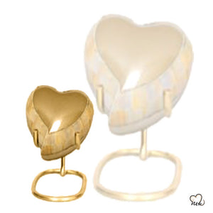 Classic Gold Mother of Pearl Cremation Urn - Memorials4u