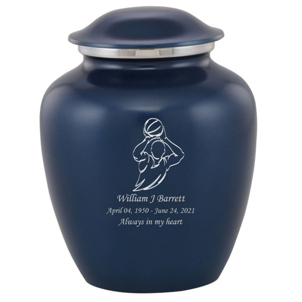 Grace Basketball Adult Cremation Urn in Blue, Grace Basketball Adult Custom Engraved Urns for Ashes in Blue, Embrace Basketball Adult Cremation Urn in Blue, Embrace Basketball Adult Urn for Ashes in Blue, Embrace Basketball Cremation Urn in Blue, Embrace Basketball Urn for Ashes in Blue, Grace Basketball Urn for Ashes in Blue, Grace Basketball Cremation Urn in Blue - Memorials4u