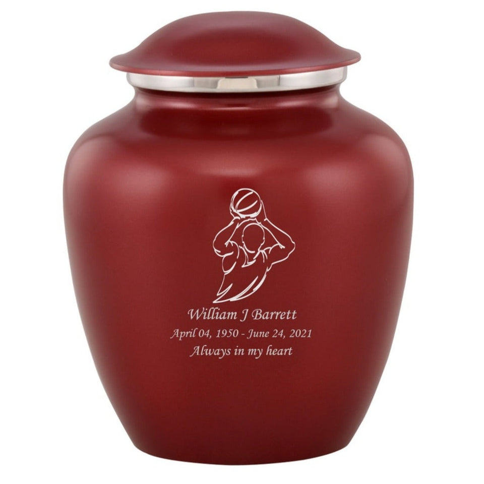 Grace Basketball Adult Cremation Urn in Red, Grace Basketball Adult Custom Engraved Urns for Ashes in Red, Embrace Basketball Adult Cremation Urn in Red, Embrace Basketball Adult Urn for Ashes in Red, Embrace Basketball Cremation Urn in Red, Embrace Basketball Urn for Ashes in Red, Grace Basketball Urn for Ashes in Red, Grace Basketball Cremation Urn in Red - Memorials4u