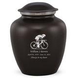 Grace Bicyclist Adult Cremation Urn in Black, Grace Bicyclist Adult Custom Engraved Urns for Ashes in Black, Embrace Bicyclist Adult Cremation Urn in Black, Embrace Bicyclist Adult Urn for Ashes in Black, Embrace Bicyclist Cremation Urn in Black, Embrace Bicyclist Urn for Ashes in Black, Grace Bicyclist Urn for Ashes in Black, Grace Bicyclist Cremation Urn in Black - Memorials4u
