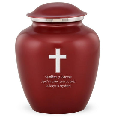 Grace Cross Adult Cremation Urn in Red, Grace Cross Adult Custom Engraved Urns for Ashes in Red, Embrace Cross Adult Cremation Urn in Red, Embrace Cross Adult Urn for Ashes in Red, Embrace Cross Cremation Urn in Red, Embrace Cross Urn for Ashes in Red, Grace Cross Urn for Ashes in Red, Grace Cross Cremation Urn in Red - Memorials4u